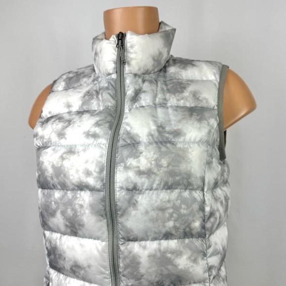 Eddie Bauer Puffer Vest Jacket Full Zip EB650 Down Insulated Womens S Gray White - Picture 3 of 13